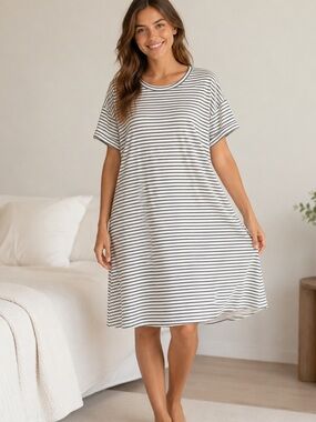 Worn Once! Sonoma Striped T-Shirt Nightgown- Size XL